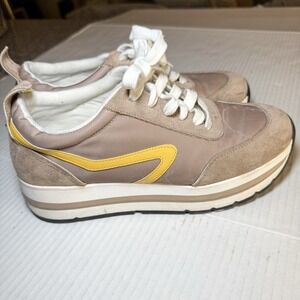 STEVE MADDEN Caroline Trainer Sport Platform Sneakers Women's 7.5 Brown/Yellow